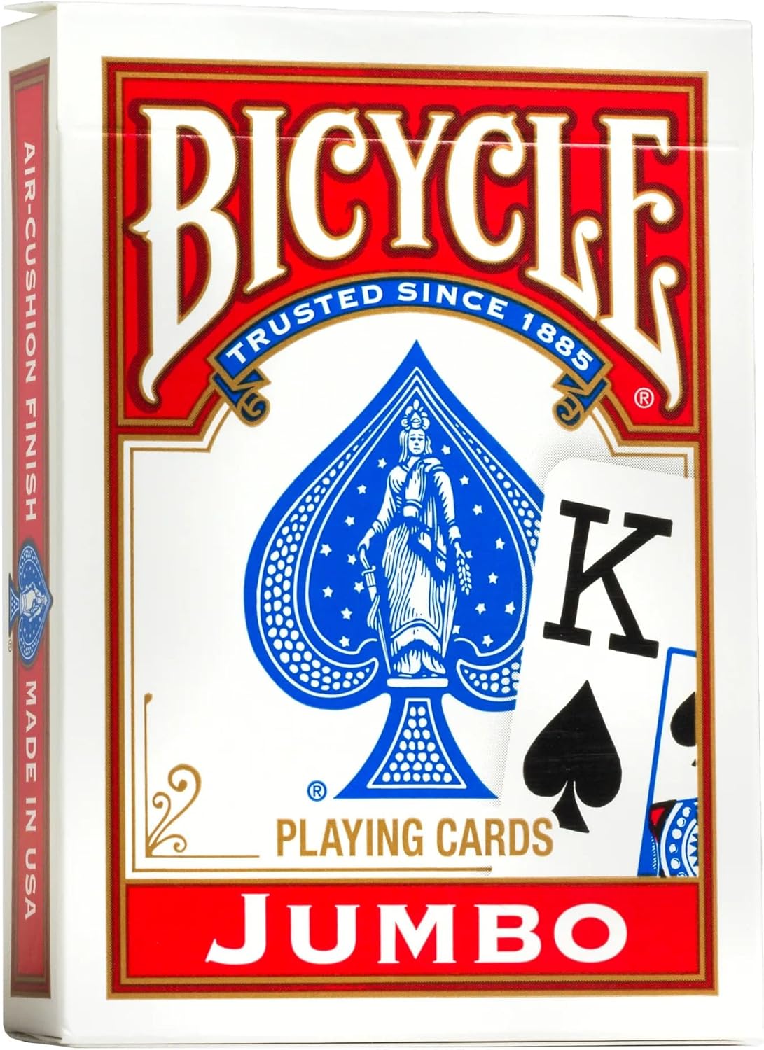 Bicycle Jumbo Index playing card tuck box in red