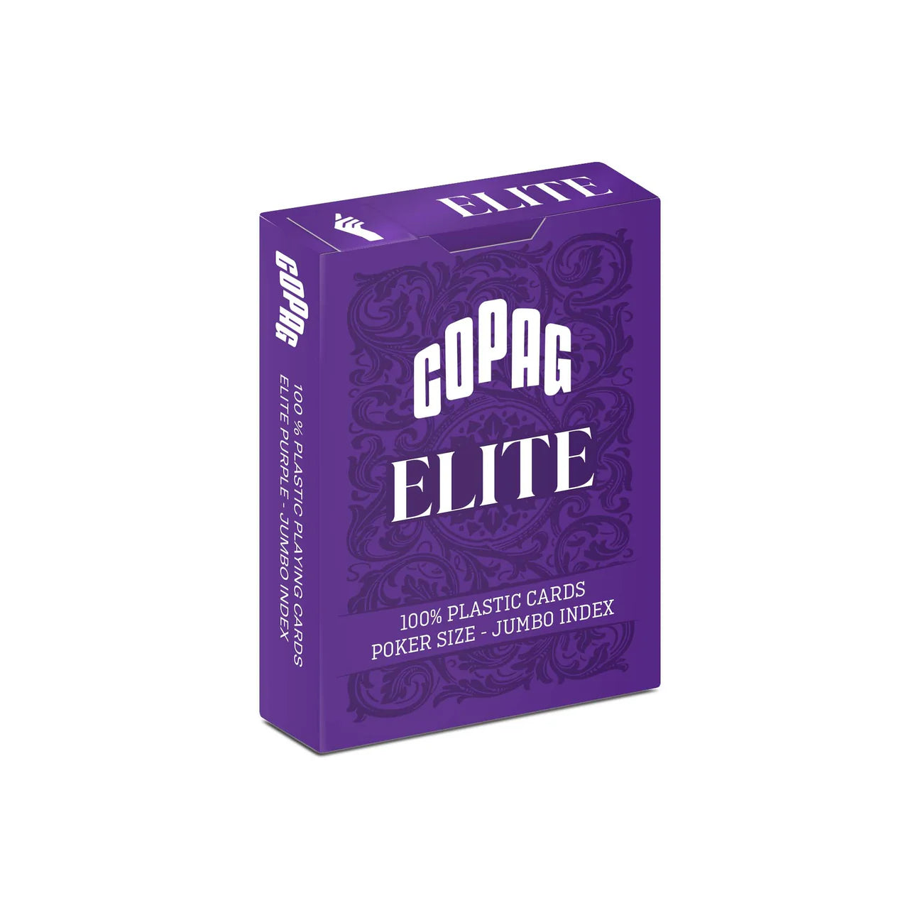 Purple GOPAC Elite playing card box on a white background
