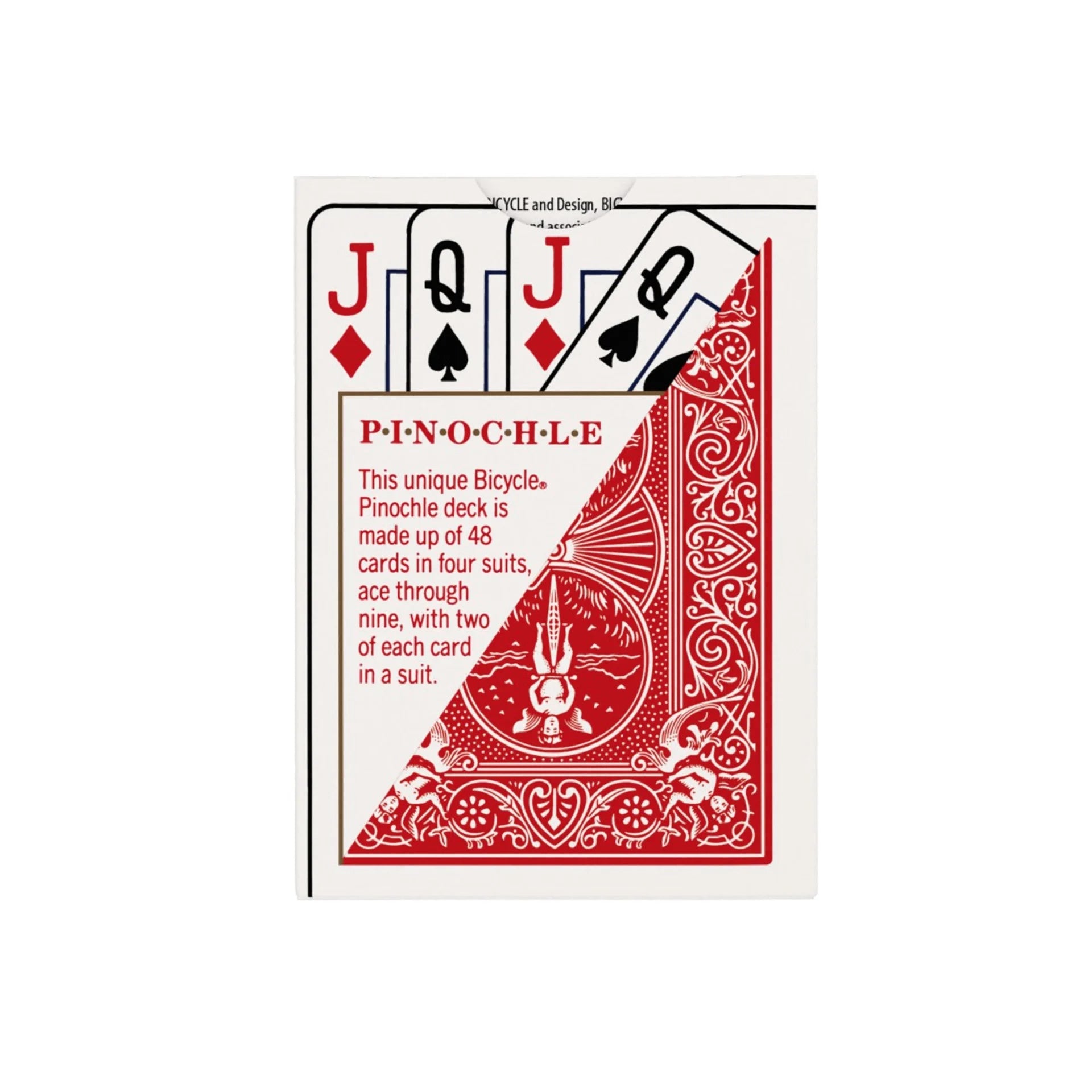 Playing card deck with Pinochle design on a white background