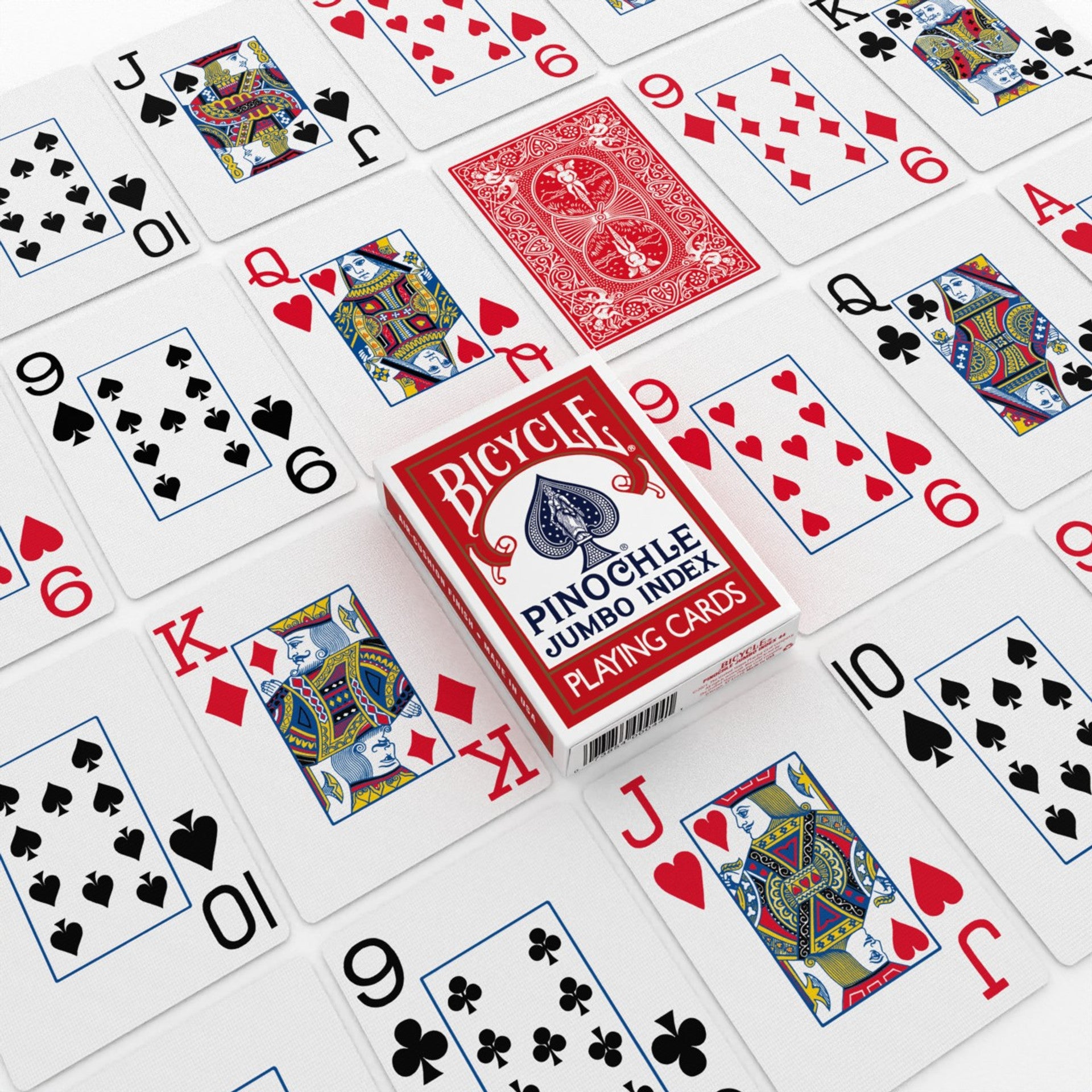 Bicycle Pinochle Playing Cards – Rider Back Brick (12 Decks, Red & Blue, Jumbo Index)