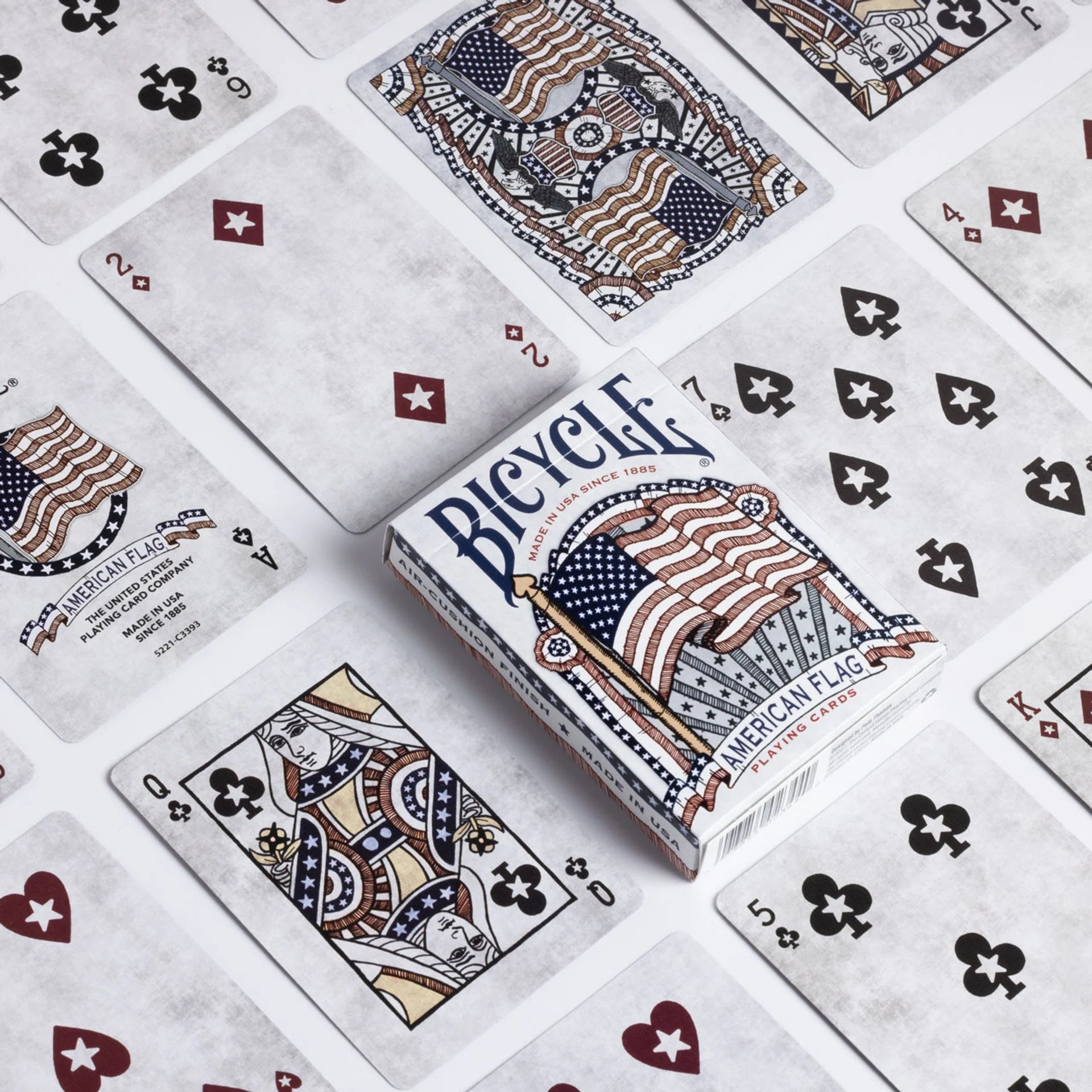 Bicycle American Flag playing cards with box in the center
