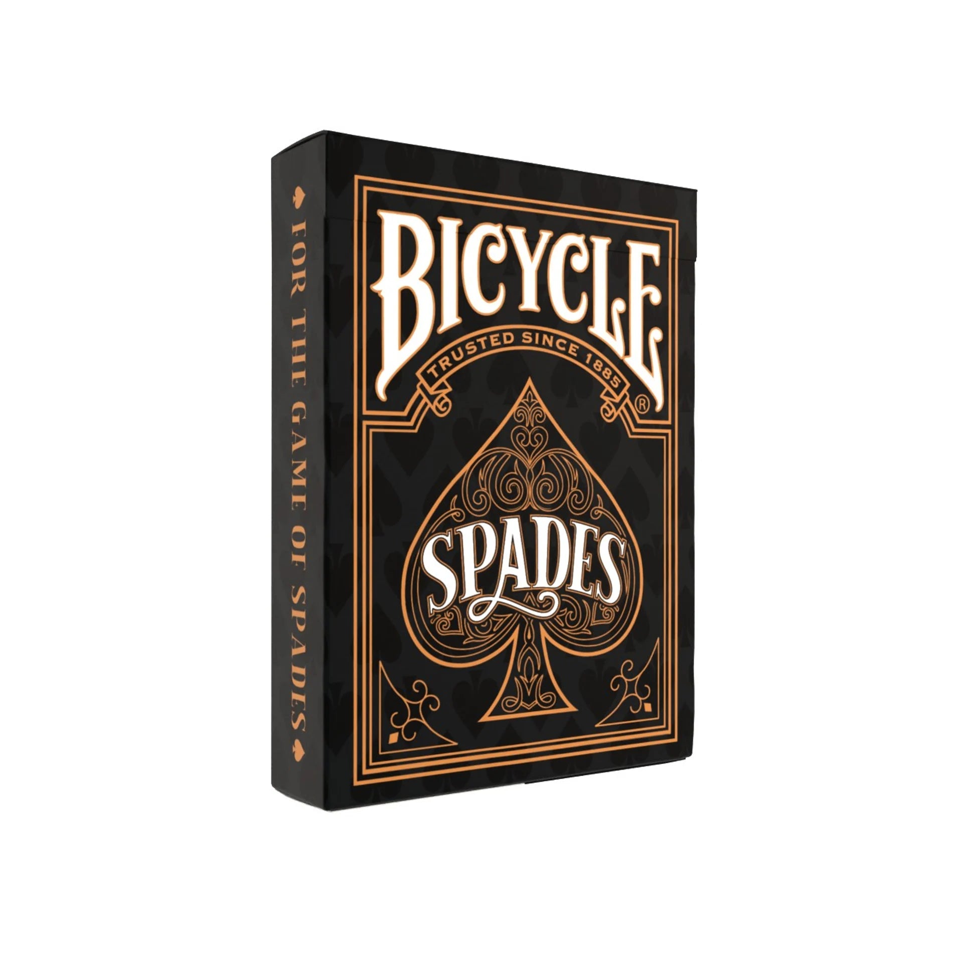 Bicycle Spades playing card box on a white background