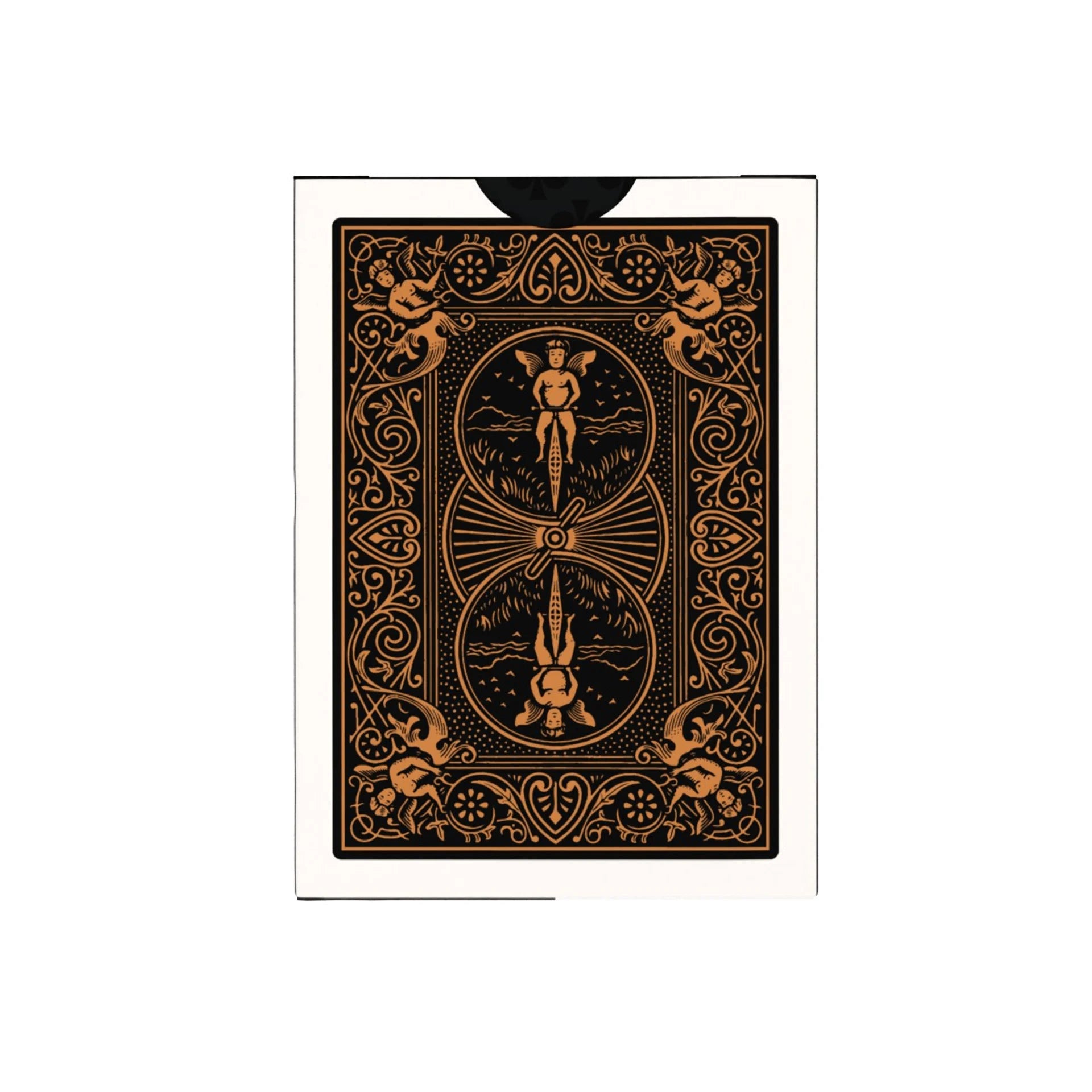 Bicycle Spades card back with rider back on a white background
