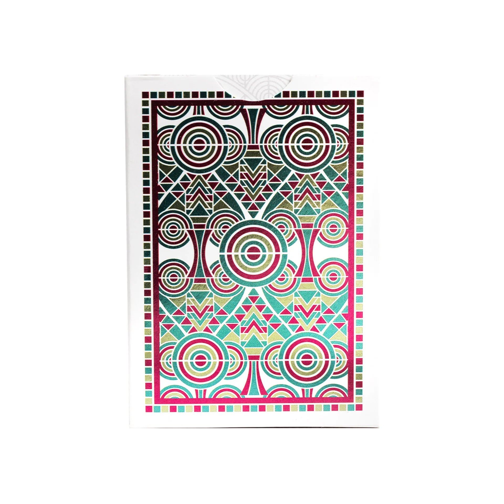 Colorful geometric patterned Prismatic product on a white background