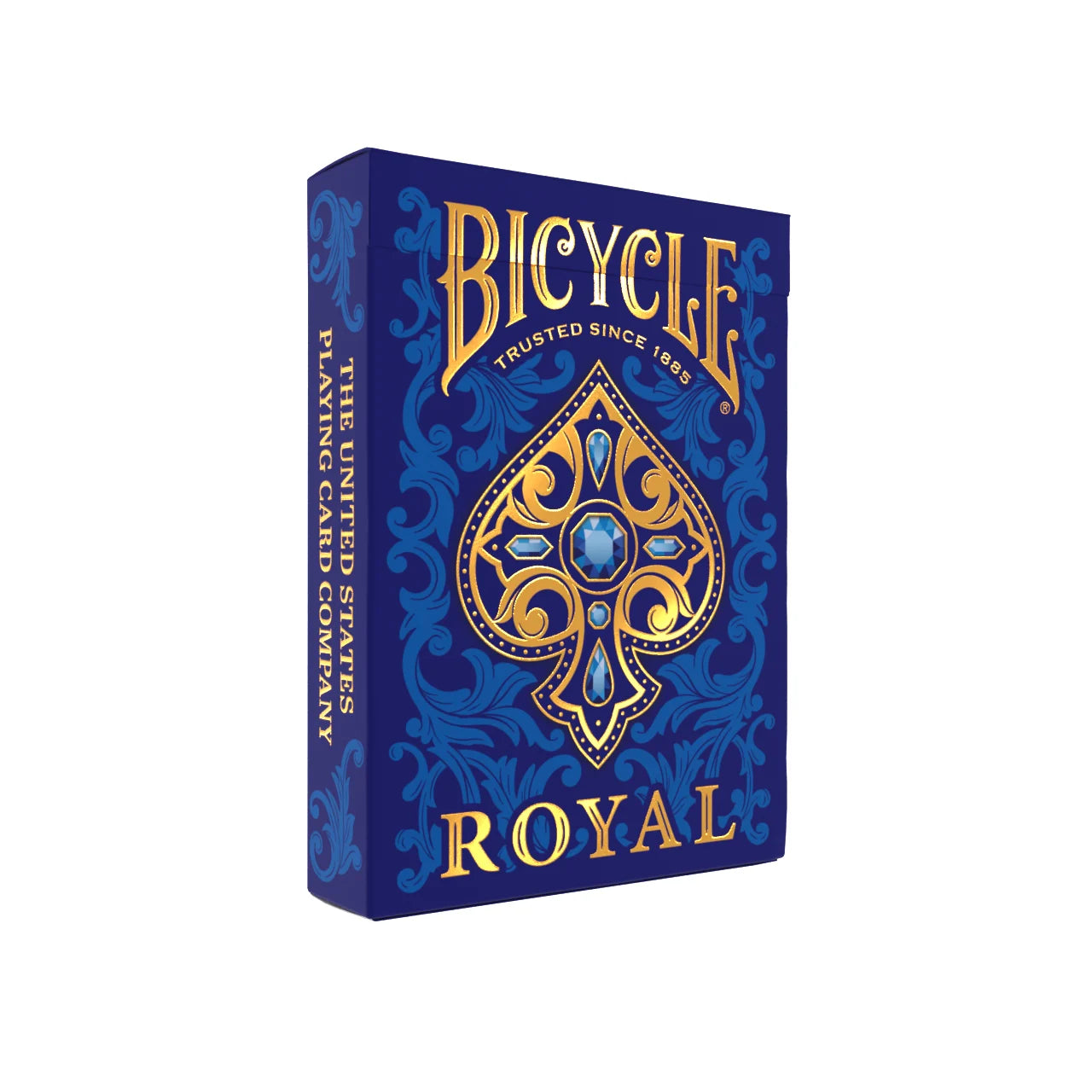 Bicycle Royal Playing Cards blue tuck box with gold foil accents