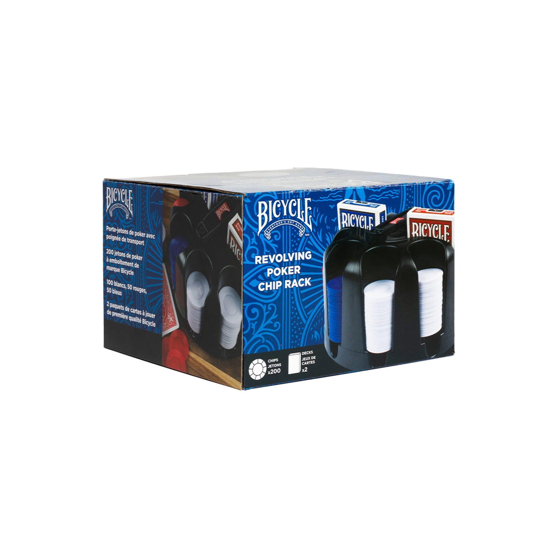 Bicycle Revolving Poker Chip Rack packaging on a white background