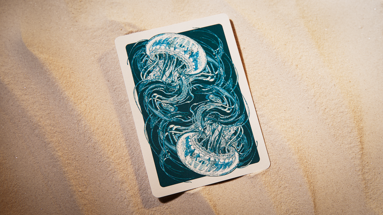 Jellyfish Playing Cards two-way ocean-blue jellyfish card back