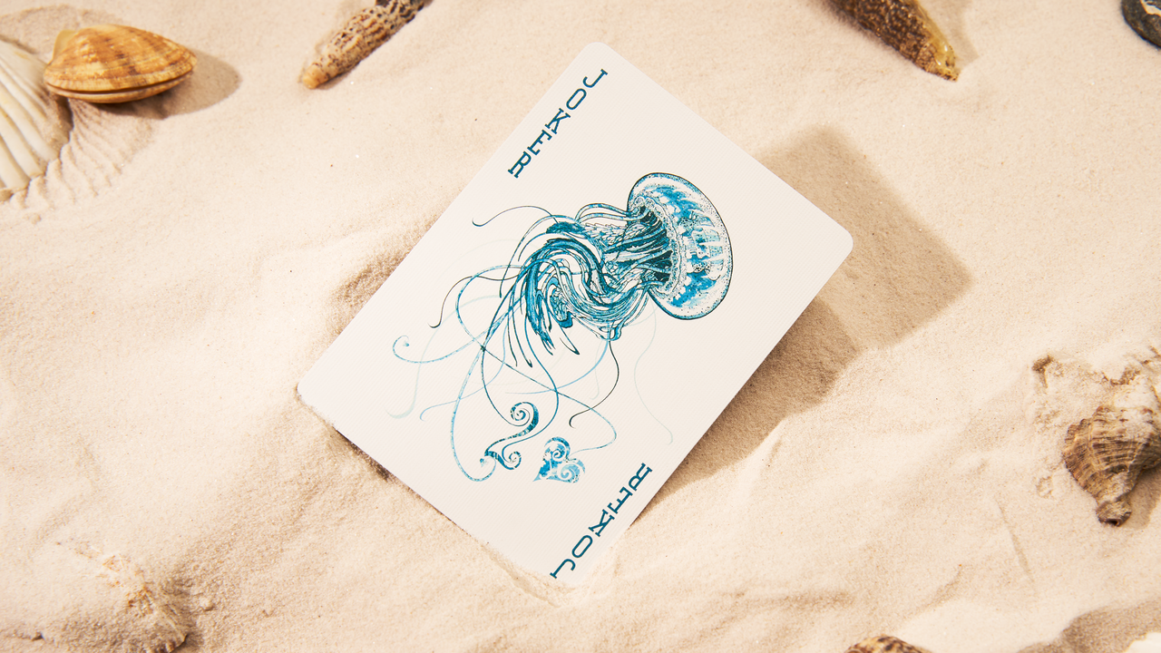 Jellyfish Playing Cards custom Joker with blue jellyfish illustration