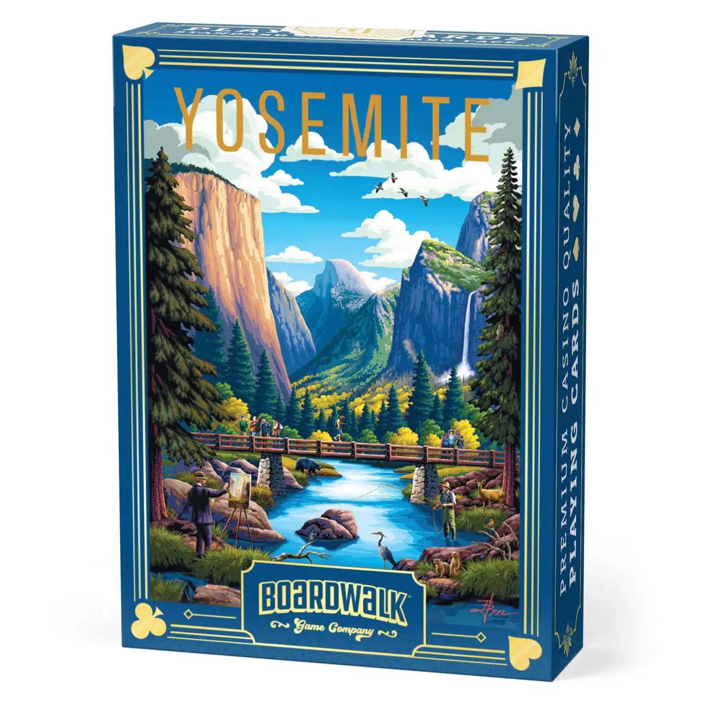 Yosemite National Park Playing Cards tuck box with mountains and springs artwork