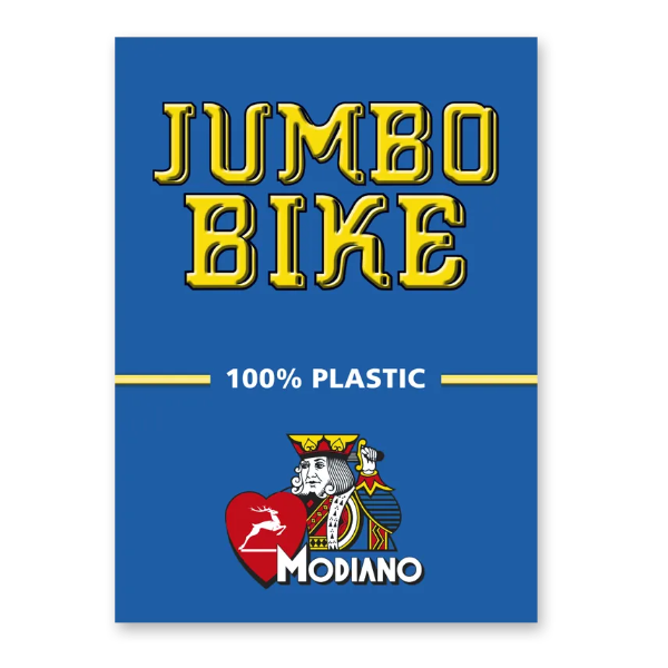 Jumbo Bike packaging with Modiano logo on a blue background
