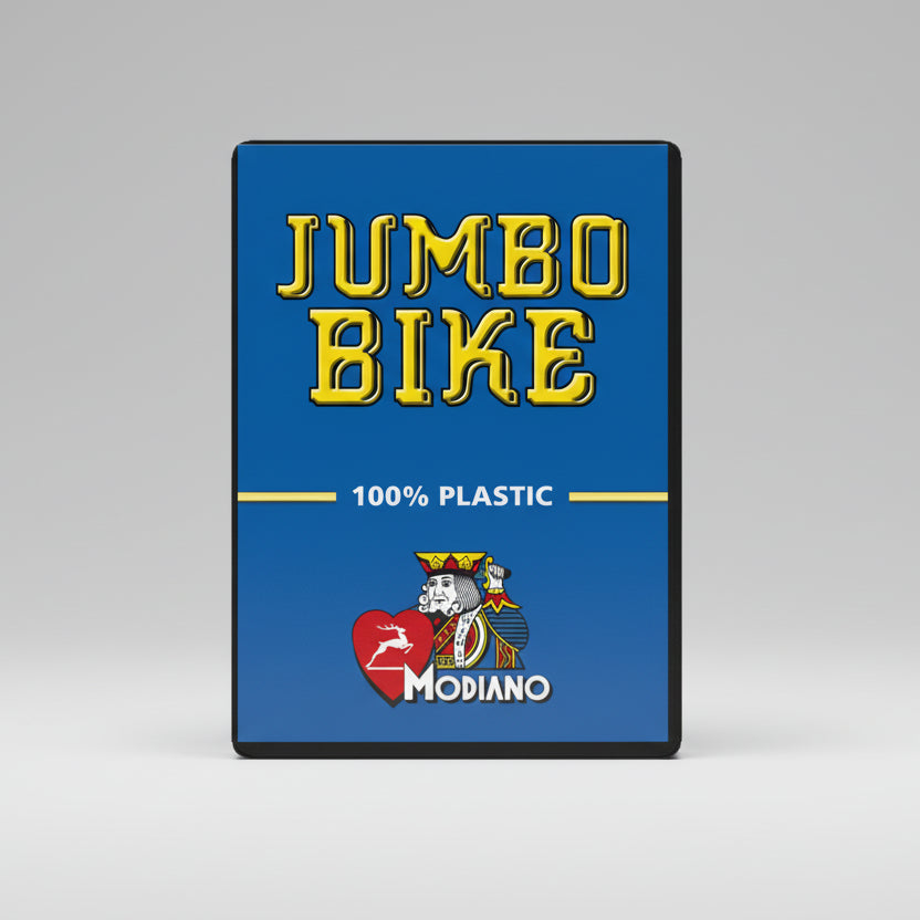 Jumbo Bike packaging with Modiano logo on a blue background