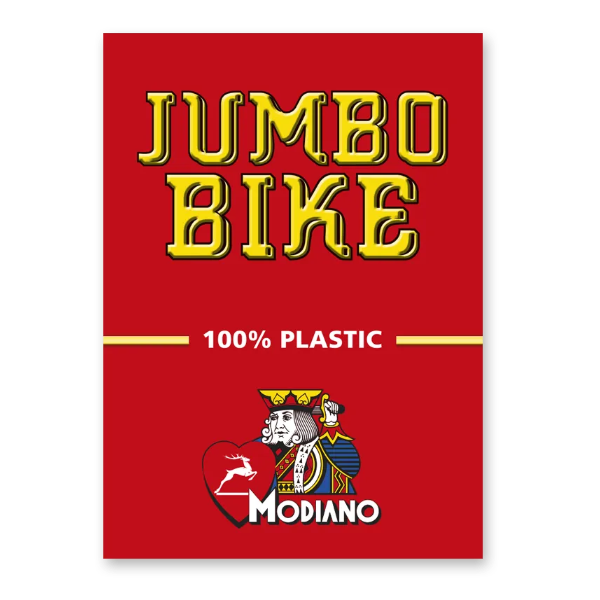 Red packaging for Jumbo Bike with Modiano logo