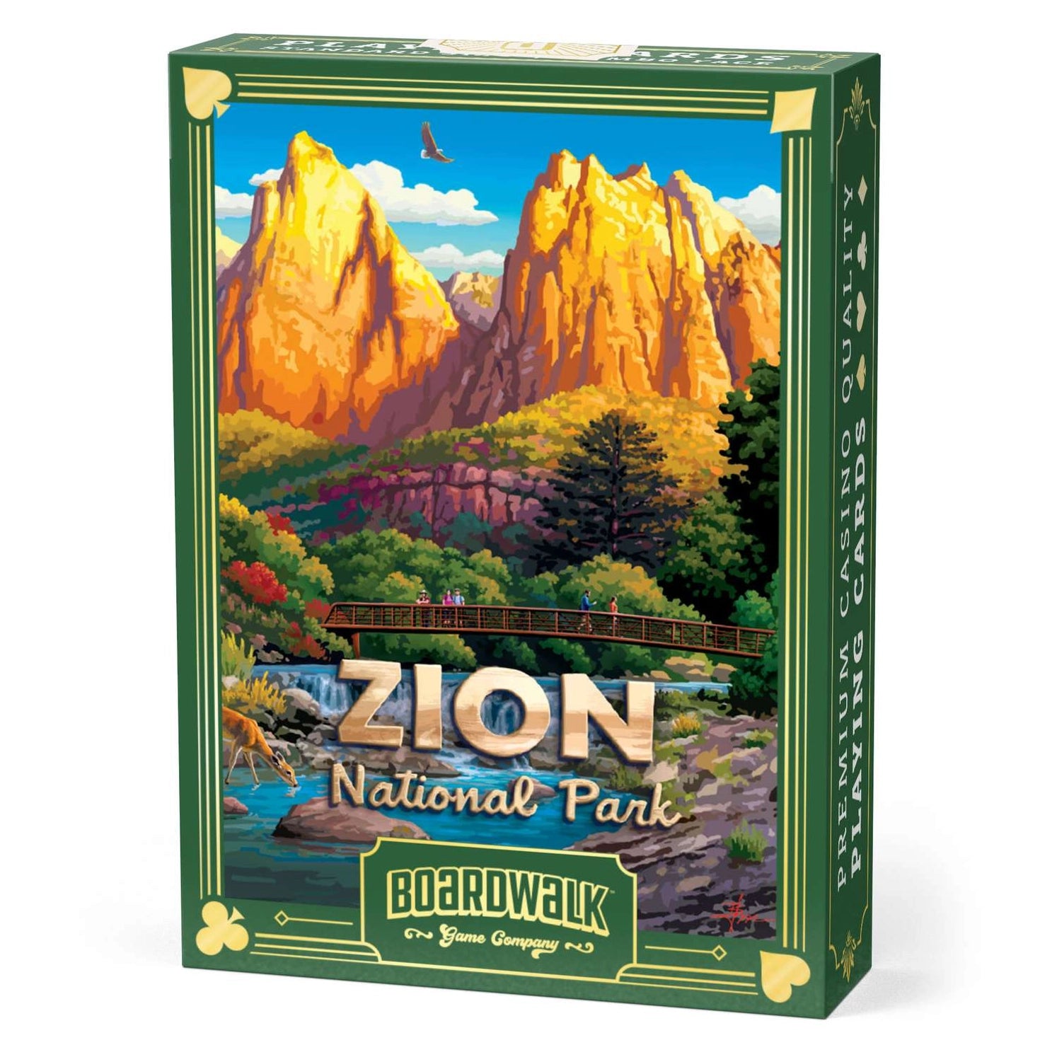 Zion National Park Playing Cards by Boardwalk tuck box with Utah canyon artwork