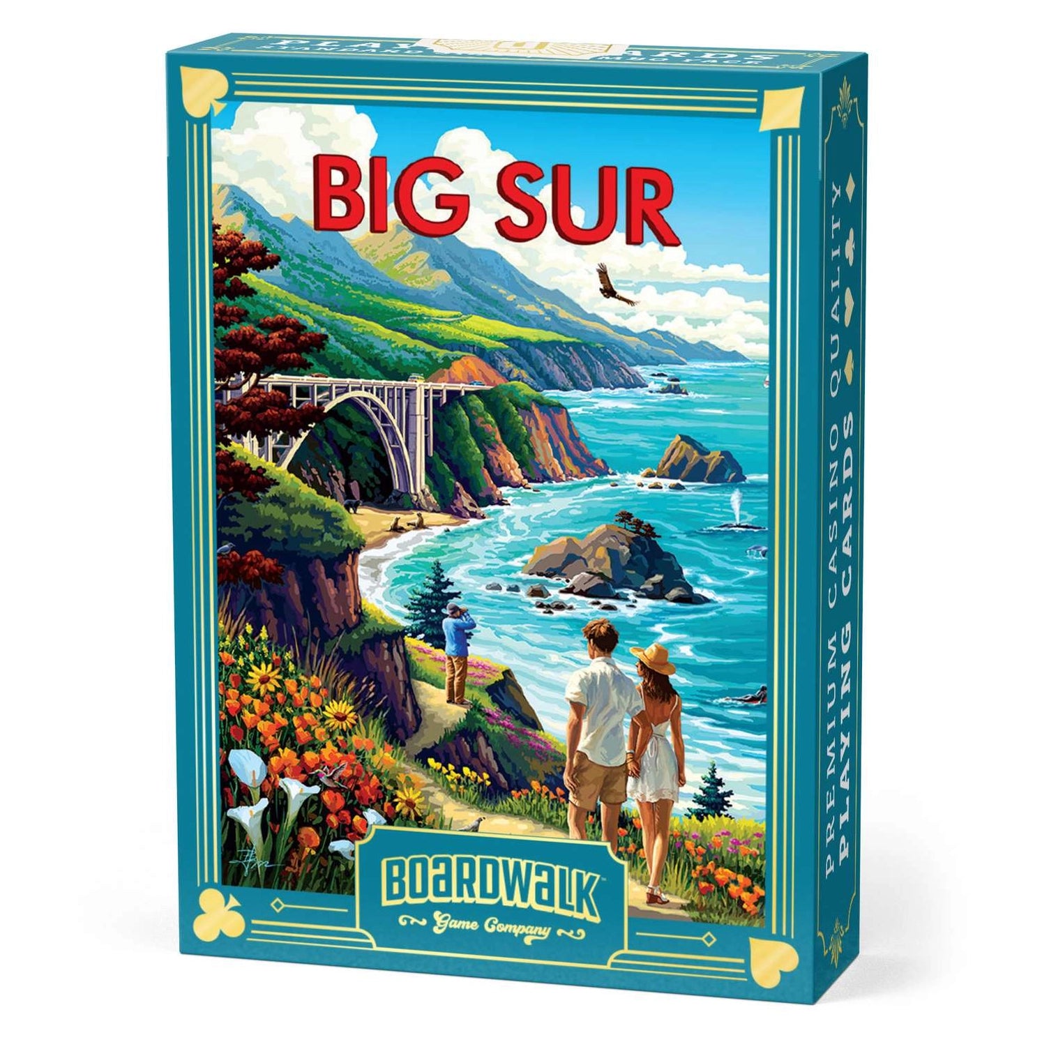 Big Sur Playing Cards by Boardwalk tuck box with California coastal artwork