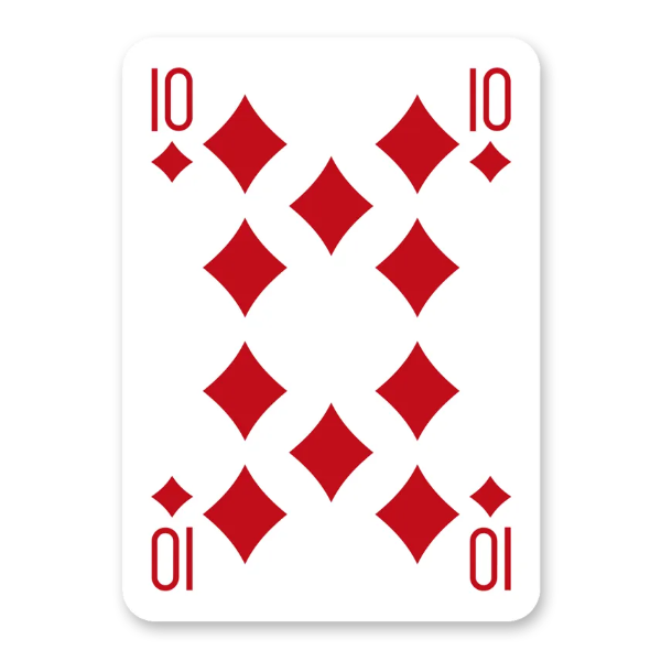 Modiano Golden Trophy playing card with the number 10 on a white background