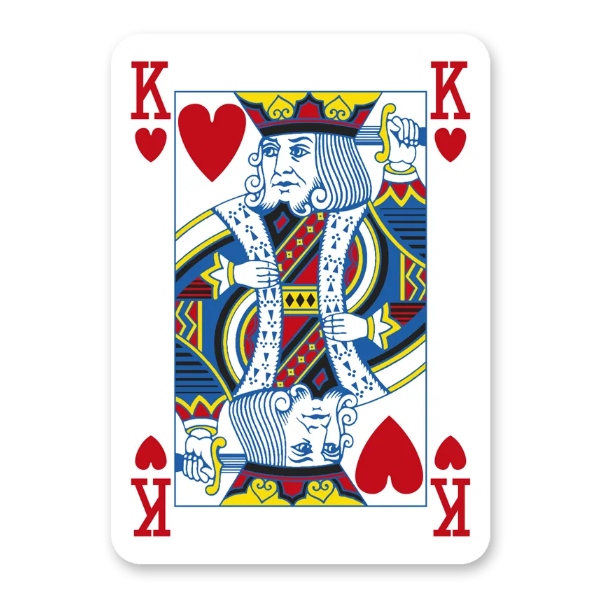Modiano Golden Trophy King of Hearts playing card with colorful design