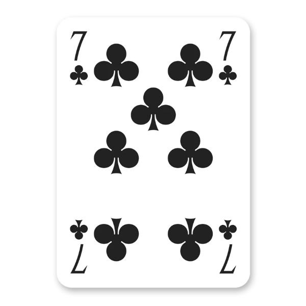 Modiano Golden Trophy playing card with the number 7 and club symbol