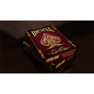 Bicycle Excellence limited edition deck with burgundy tuck box and card backs