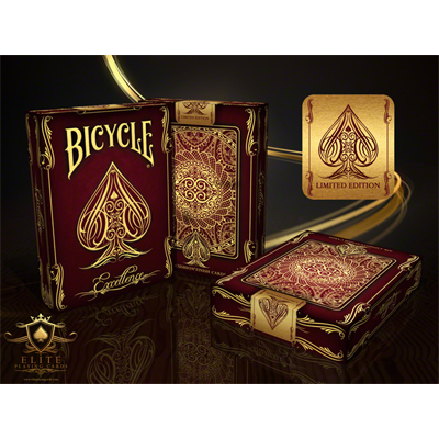 Bicycle Excellence Playing Cards burgundy tuck box with gold artwork