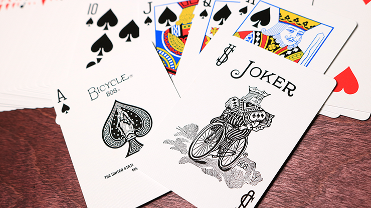 Bicycle Gold Rider Back tuck box side with The United States Playing Card Company text