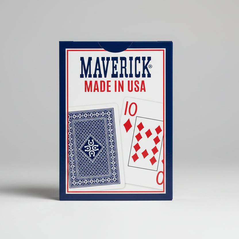 Maverick Made in USA Jumbo Index blue tuck box back