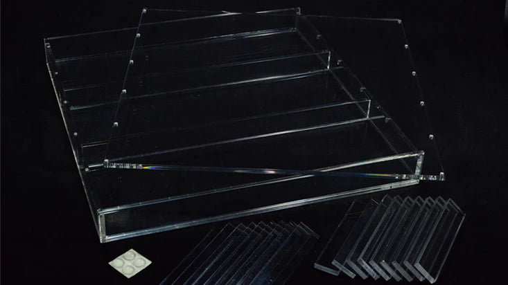 Carat X4x3 Twelve Deck Case disassembled with acrylic spacers and four rubber protective pads