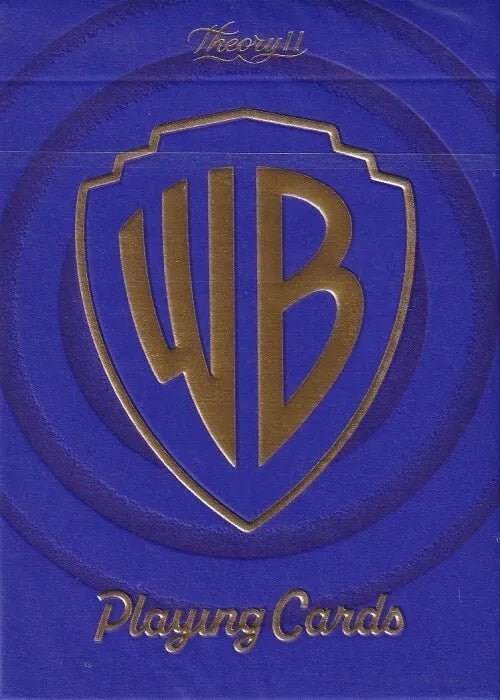 Blue card holder with gold 'WB' logo and 'Playing Cards' text