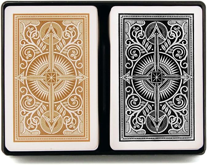 KEM Arrow Black and Gold – Bridge Size Jumbo Index (2-Deck Set)