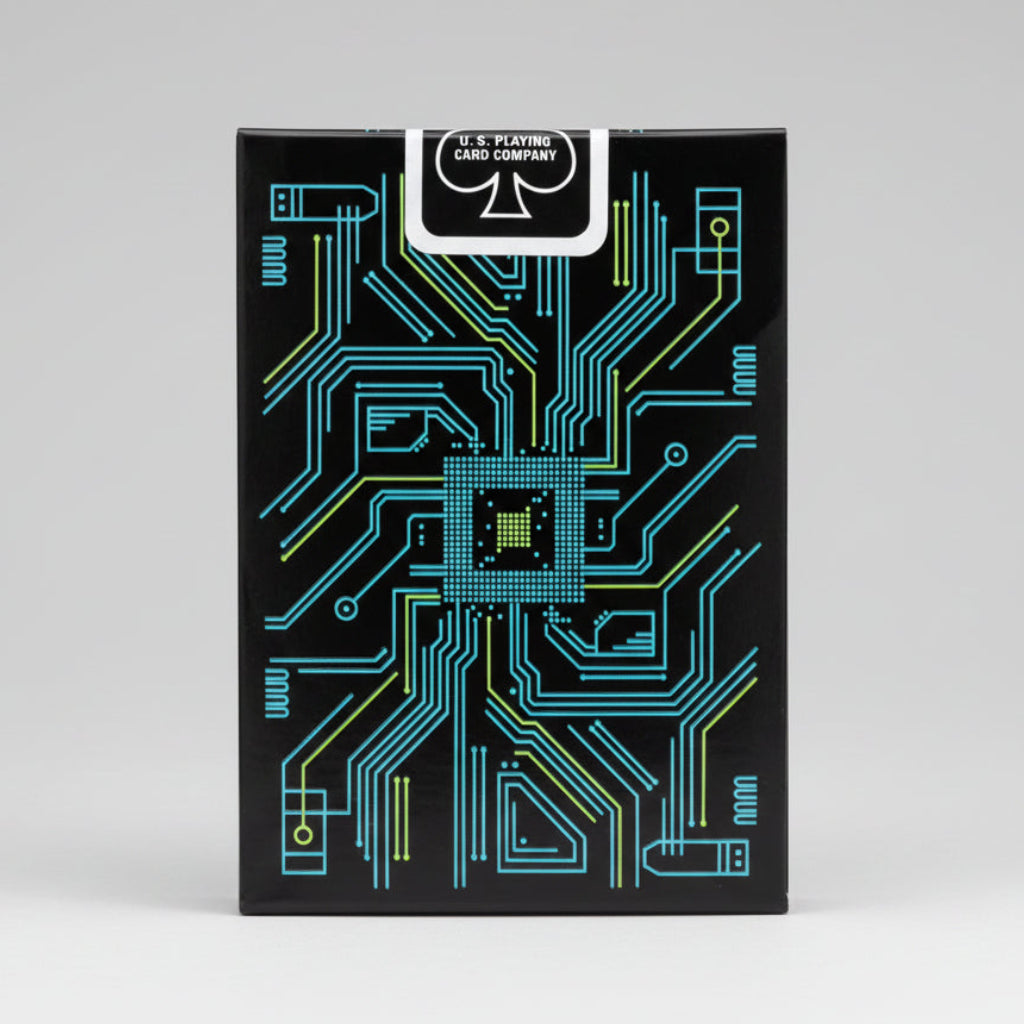 Bicycle Dark Mode playing card back design with circuit board artwork