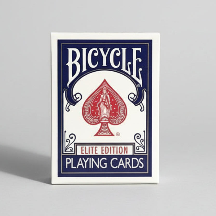 Bicycle Elite Edition playing cards with blue and white design