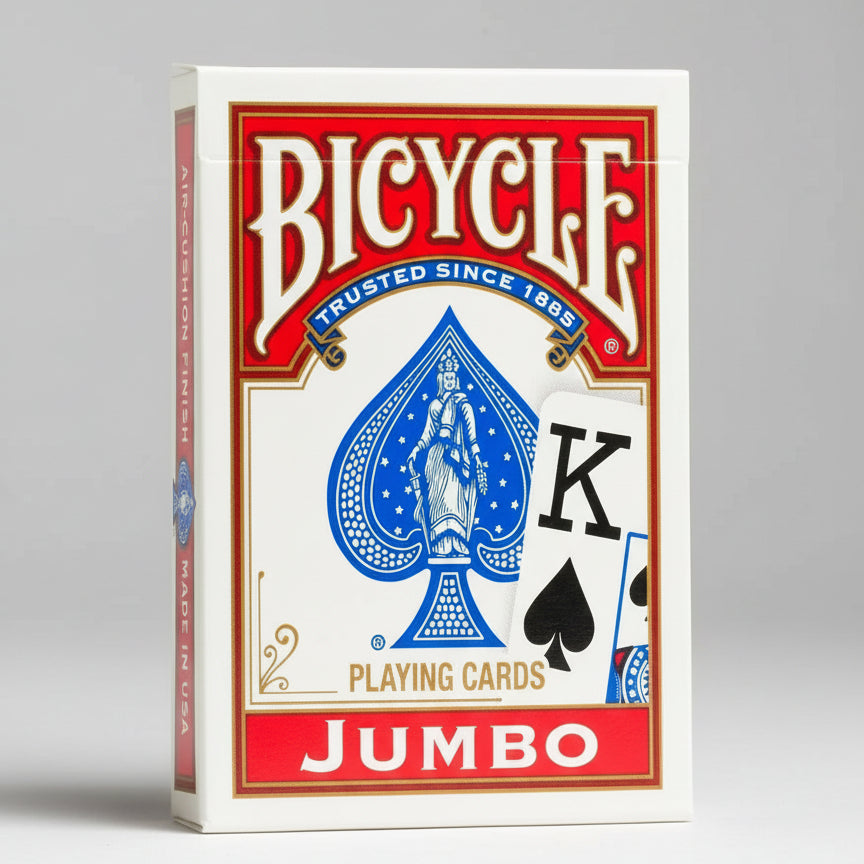 Bicycle Jumbo playing cards packaging with King of Spades illustration