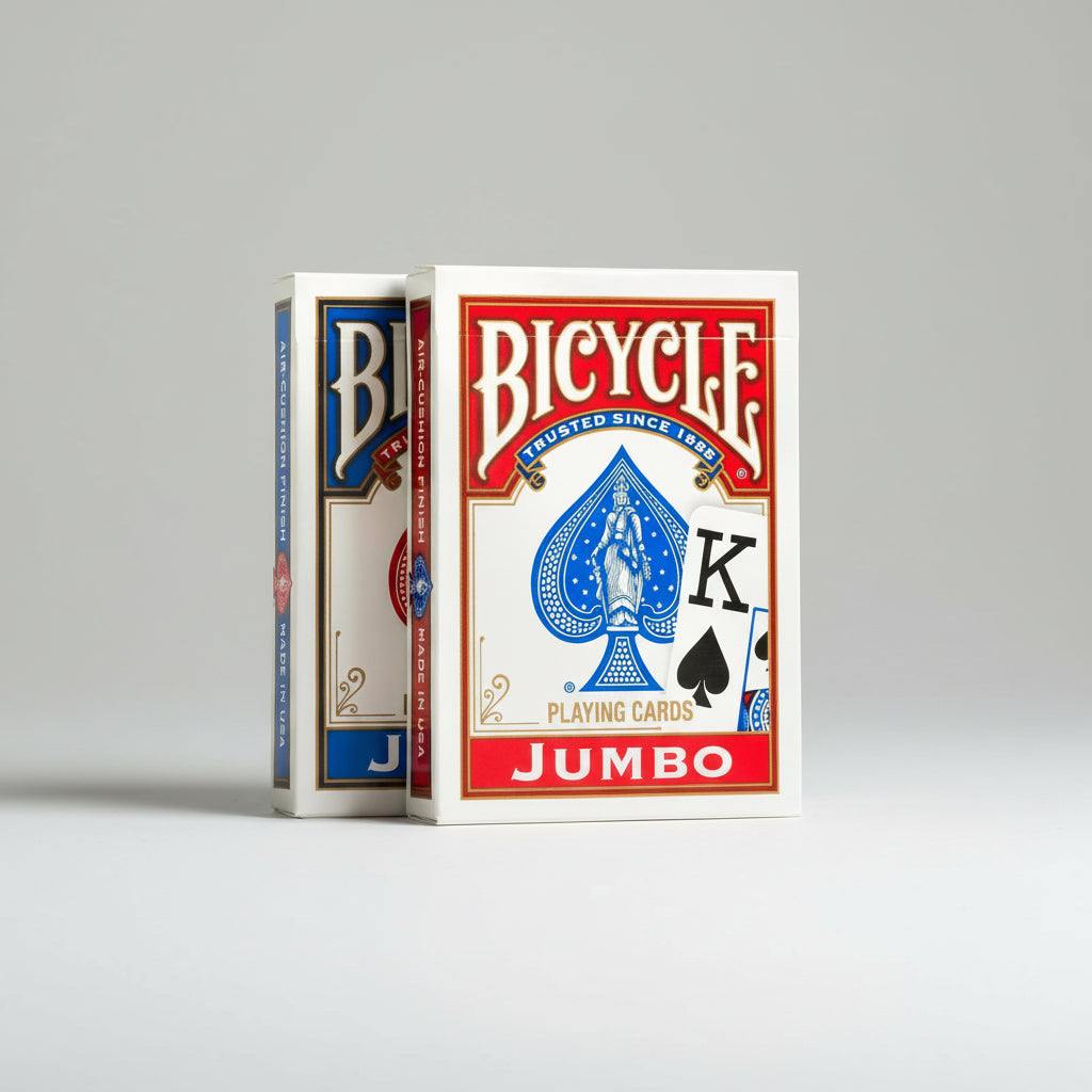 Bicycle Jumbo playing cards with King of Spades design on a white background