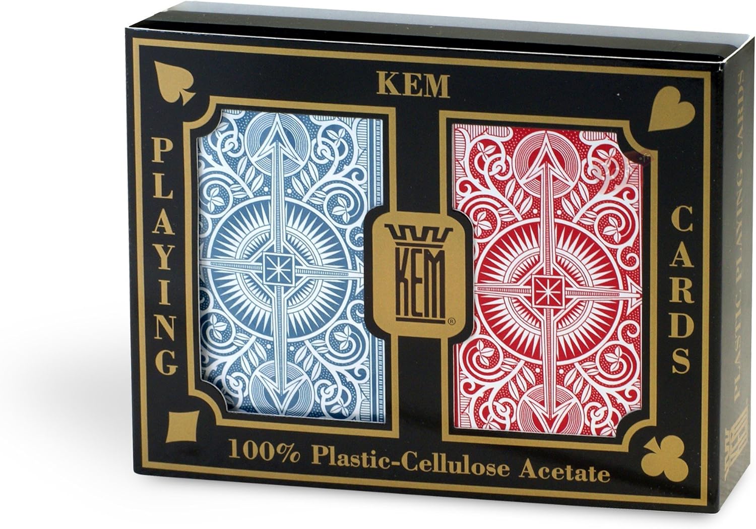 KEM Arrow Blue and Red – Bridge Size Jumbo Index (2-Deck Set)
