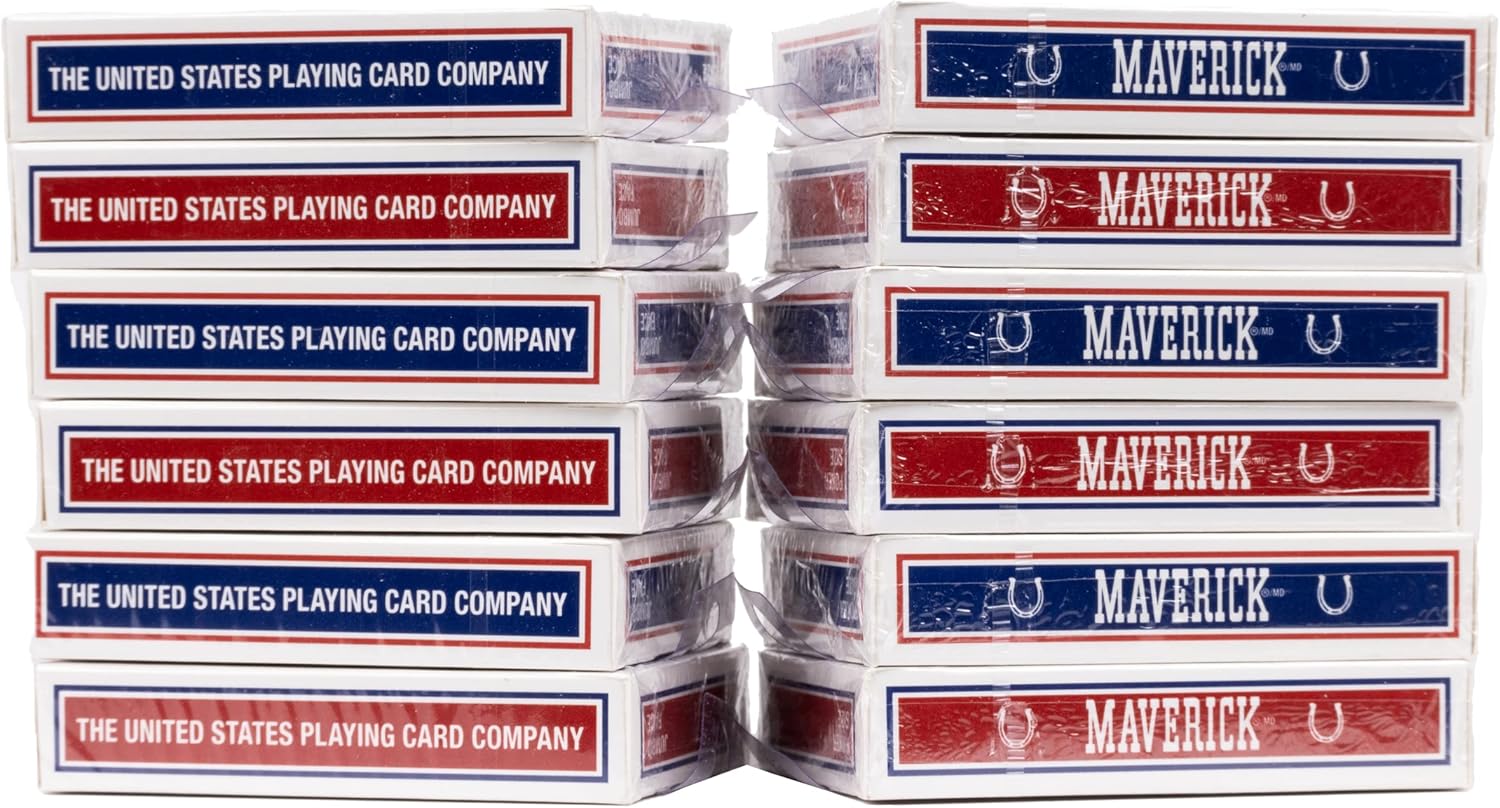 Multiple decks of playing cards from The United States Playing Card Company and Maverick.