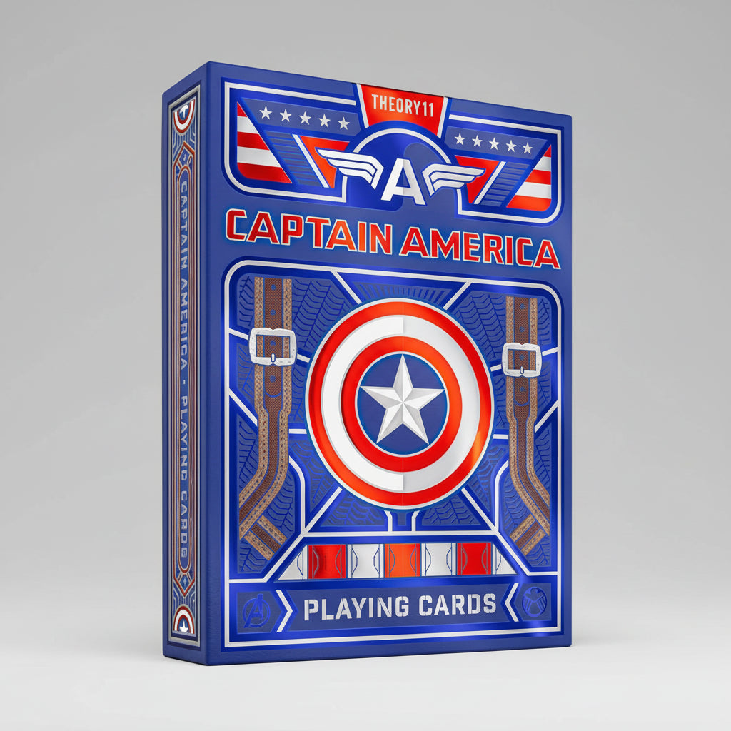 Front of Theory11 Captain America tuck with shield straps and centered star emblem inspired by the hero’s uniform.