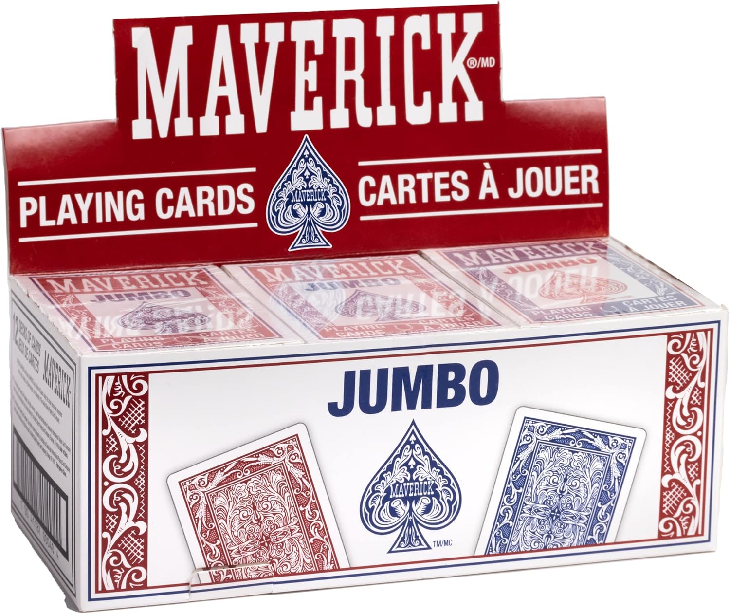 Maverick® Playing Cards – Collector’s Brick (12 Decks, Red & Blue) – Jumbo Index