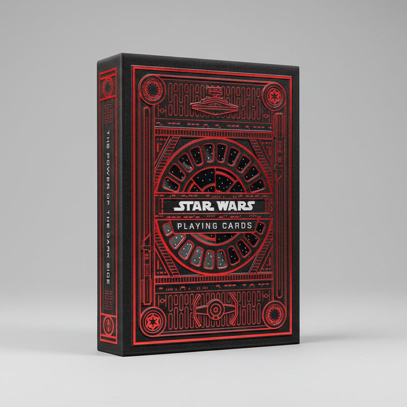 Star Wars playing cards packaging with red and black design