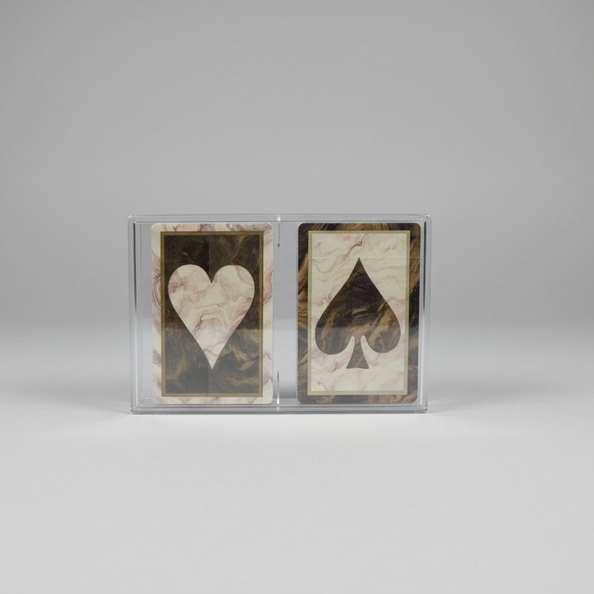 Congress playing cards with black suits in a transparent case