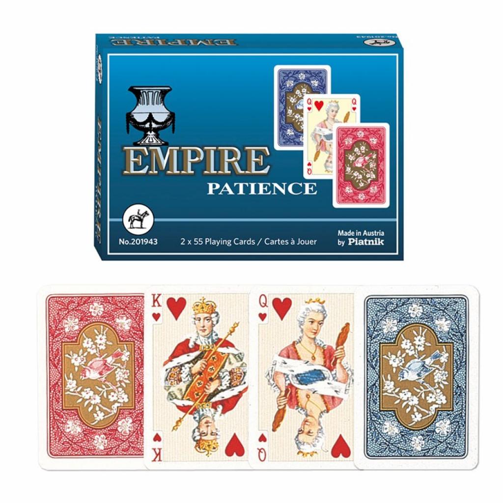 Empire Patience playing cards packaging with cards displayed on a white background
