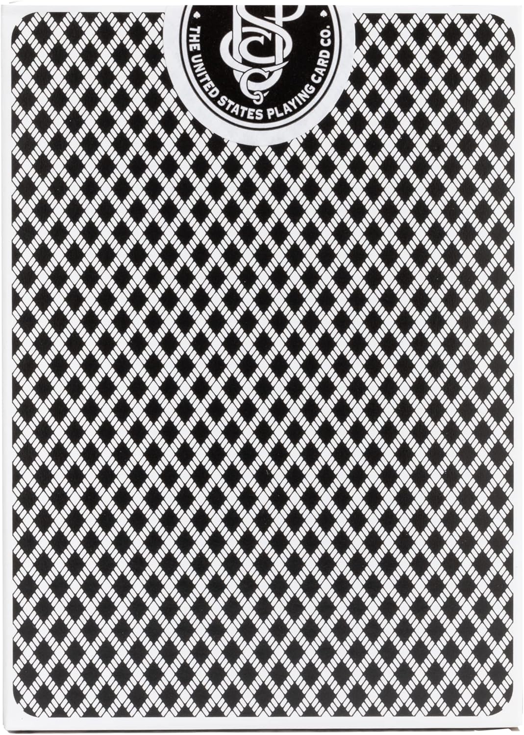 Black and white checkered pattern with a brand logo at the top