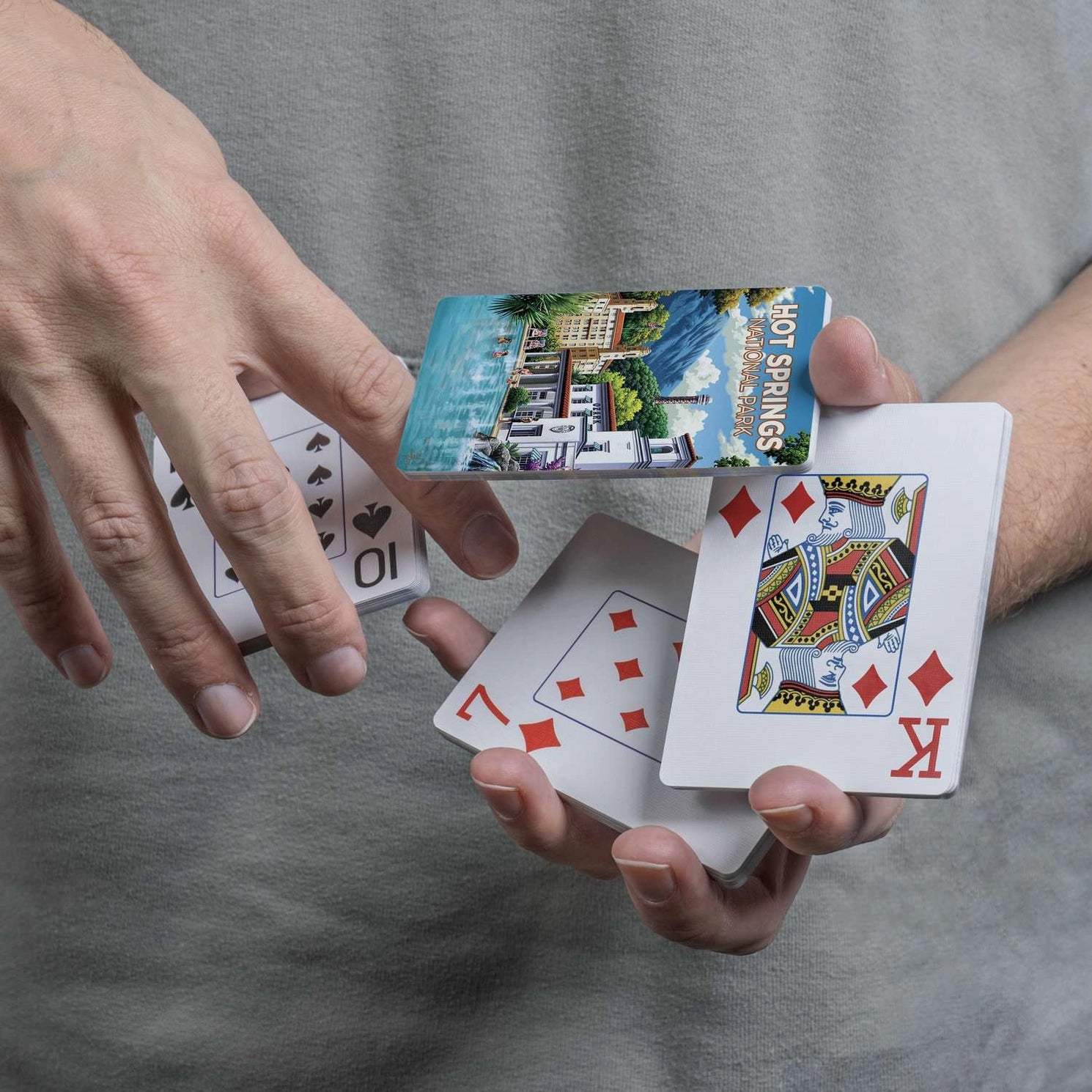 Hot Springs National Park Playing Cards by Boardwalk used in a casual card game