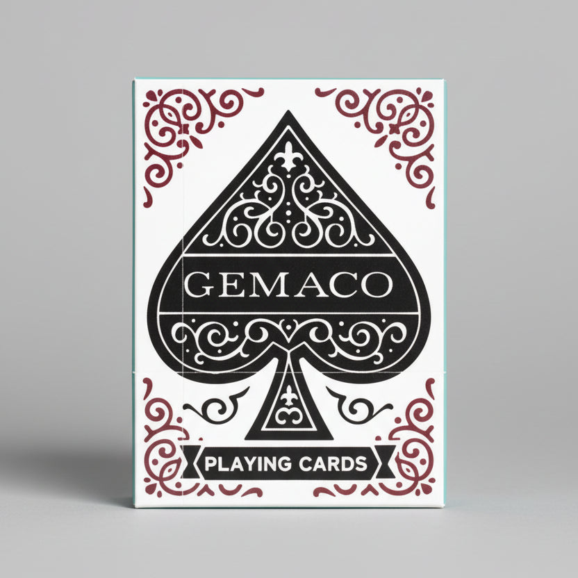 Gemaco playing cards logo with a spade symbol