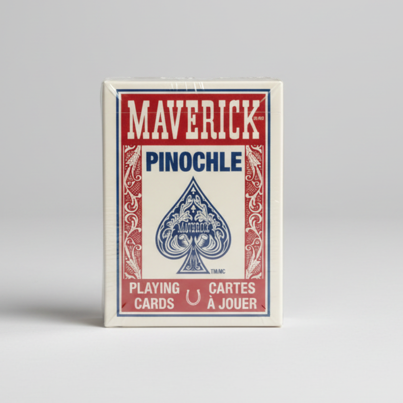 Maverick Pinochle playing cards packaging on a white background