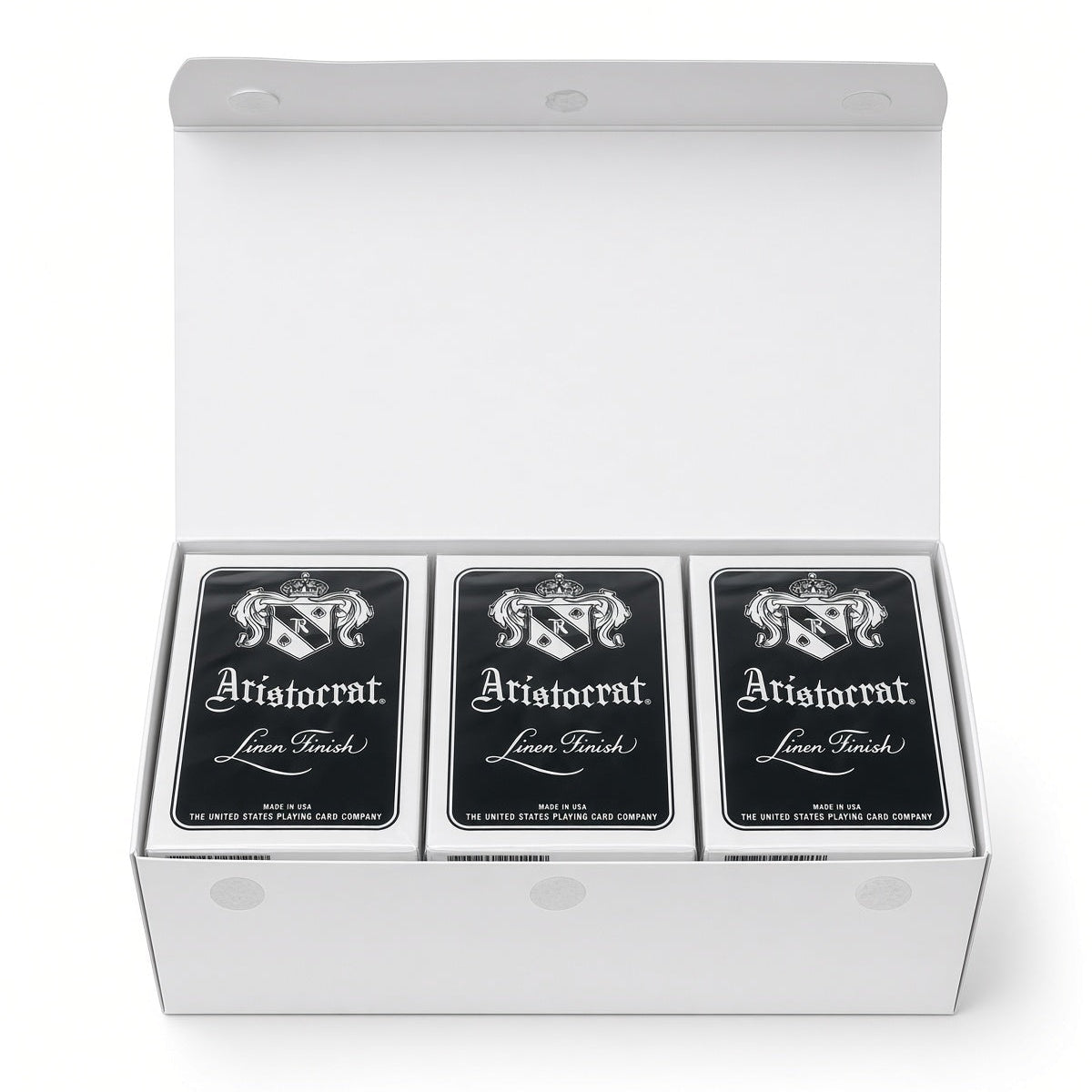 Aristocrat 727 Black Thin Crushed playing cards full brick of twelve decks