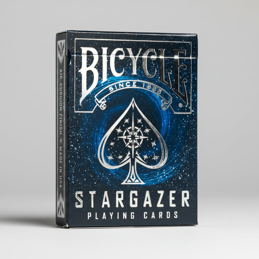 Bicycle Stargazer playing cards packaging with starry night design