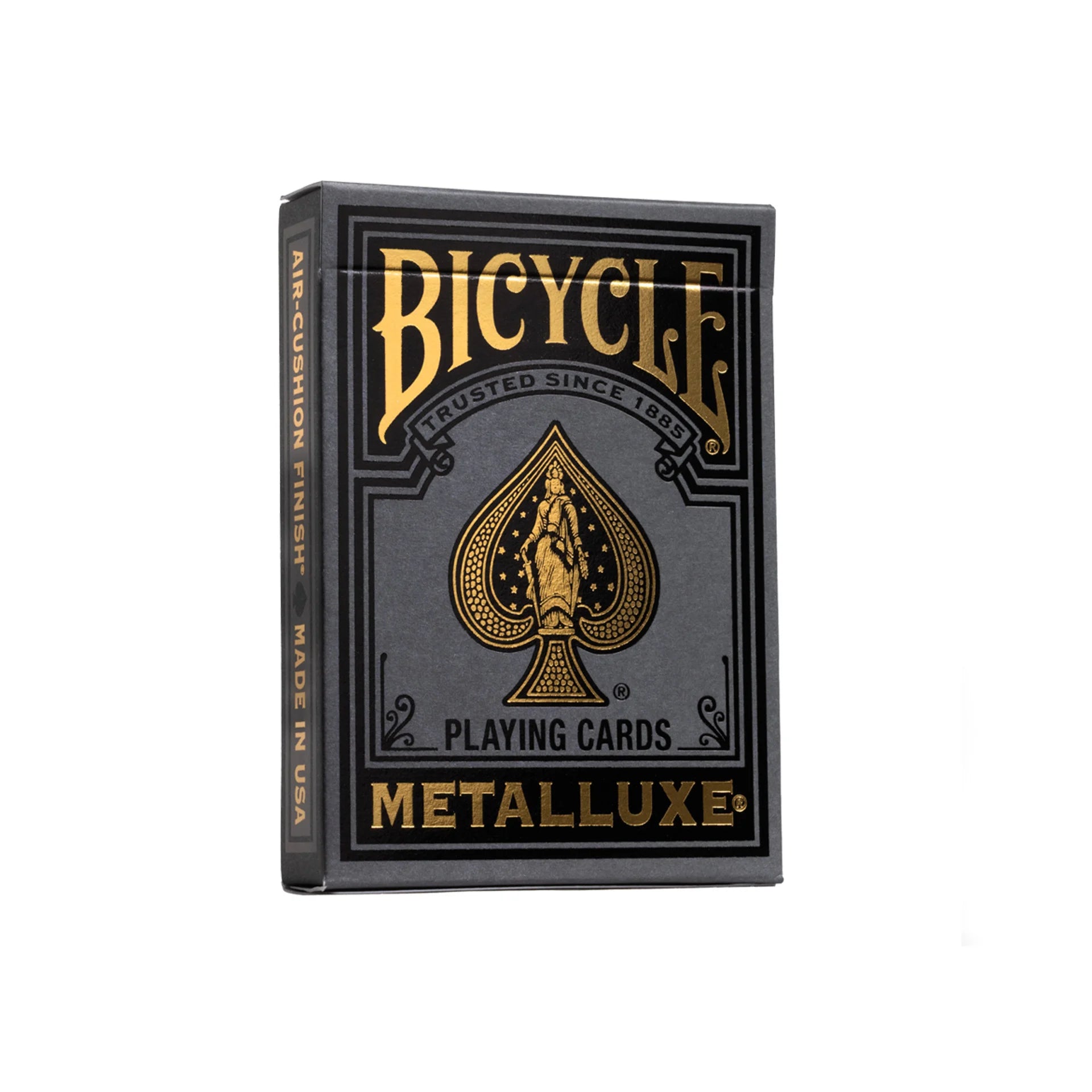 Bicycle Black & Gold Metalluxe playing cards packaging on a white background
