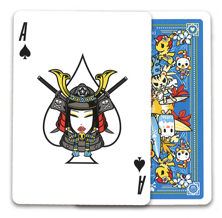 Bicycle tokidoki 3 Playing Cards showing custom Ace artwork and colorful tokidoki back design