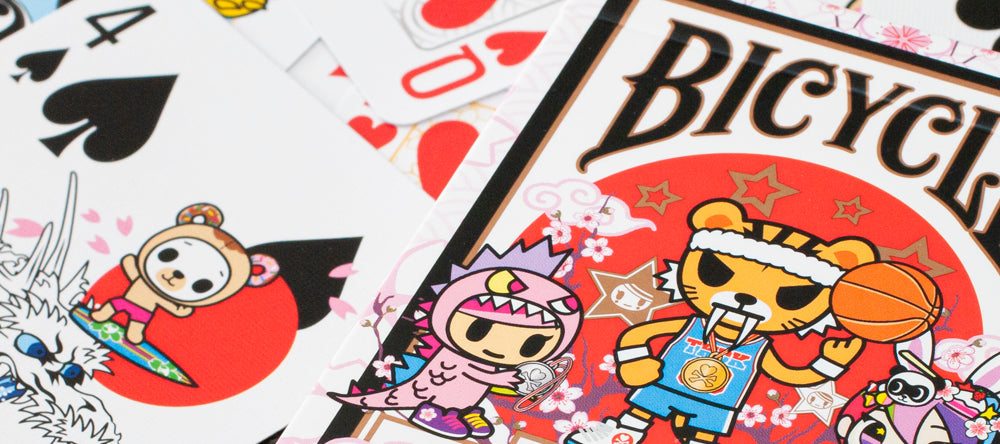Bicycle tokidoki Sports Black Playing Cards with custom tuck box, tokidoki character artwork, and themed face cards