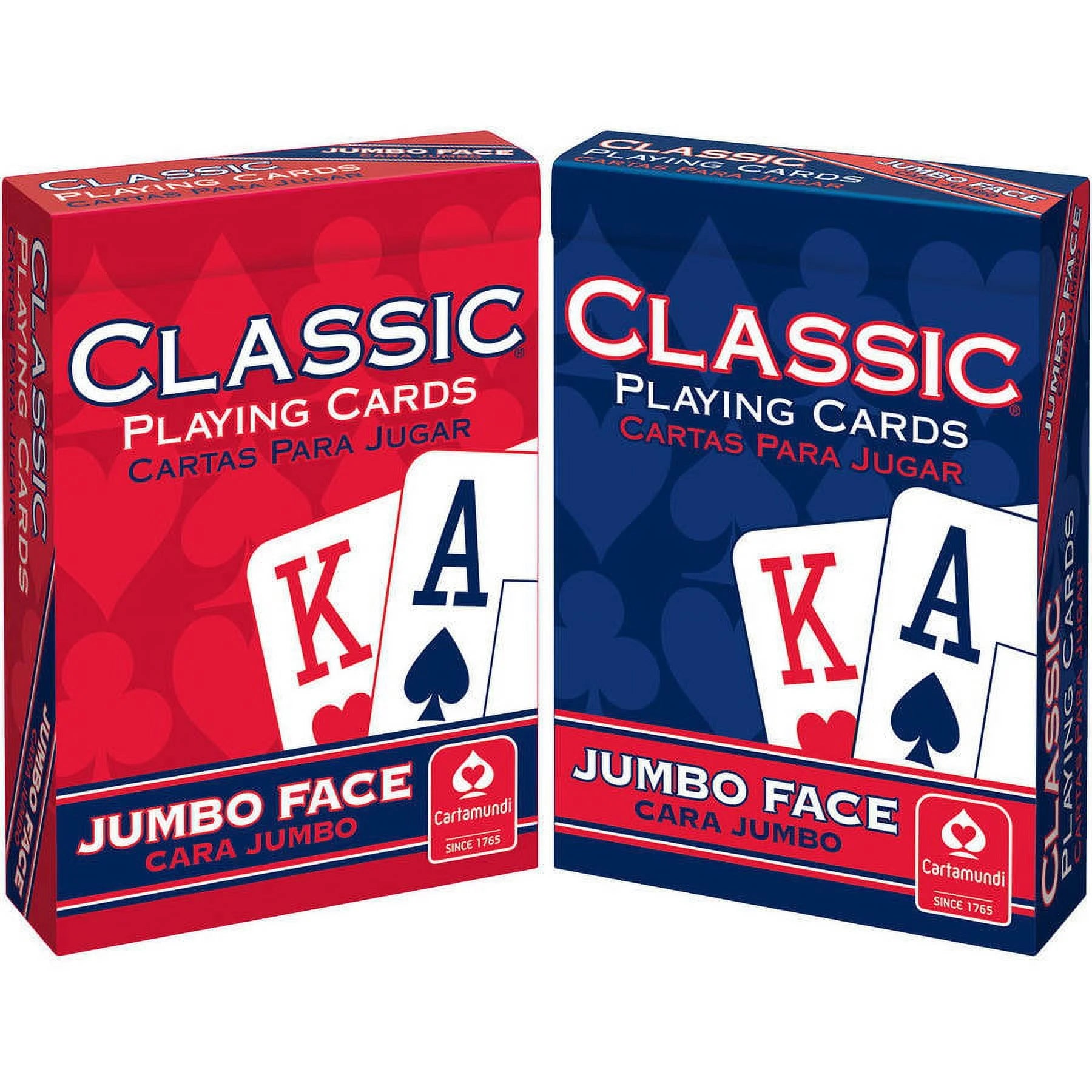 Cartamundi Classic Playing Cards – Red & Blue, Jumbo Index