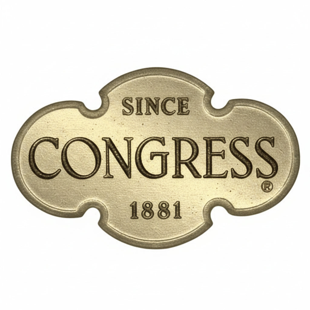 Logo of Congress with a gold background